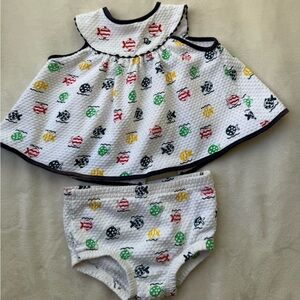 Dior Vintage Multicolor Fish Diaper Cover Set